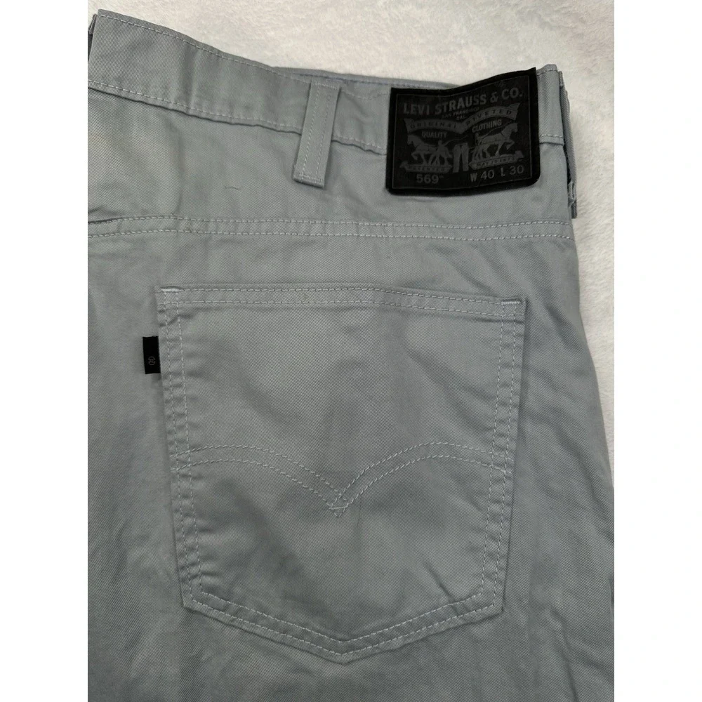 Levi's 569 Relaxed Straight STRETCH 42x29 Blue Denim Jeans Black Label